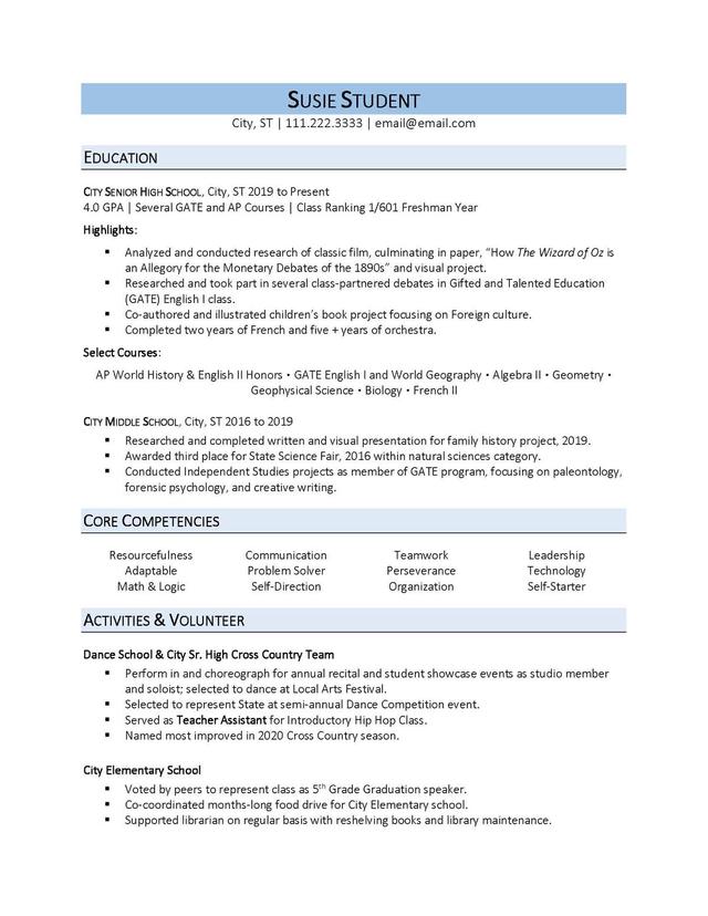 Sample resume: Business Administration and Management, Entry Level, Functional